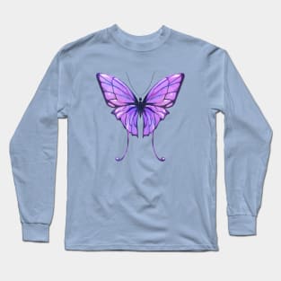 Purple butterfly emoji Long Sleeve T-Shirt